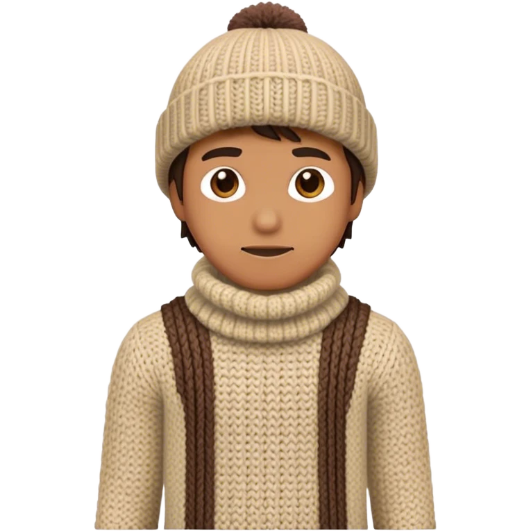 man in wither outfit and knited hat full scale standing emoji