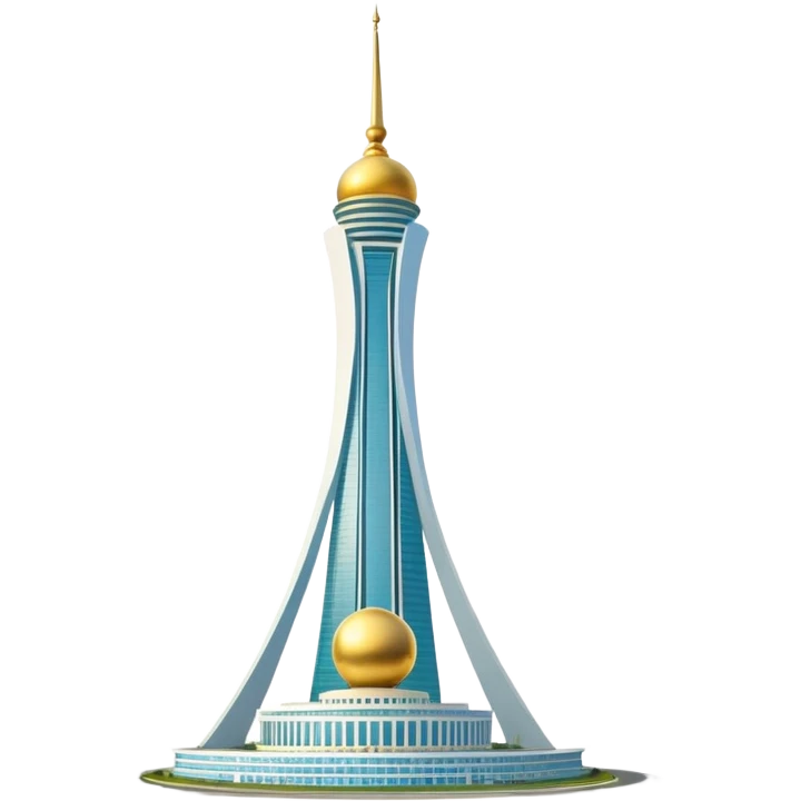 Bayterek Tower, a tall monument with a golden sphere on top, in Astana, Kazakhstan emoji