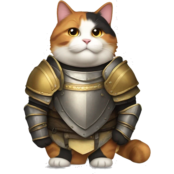 Fat calico cat with armor  emoji