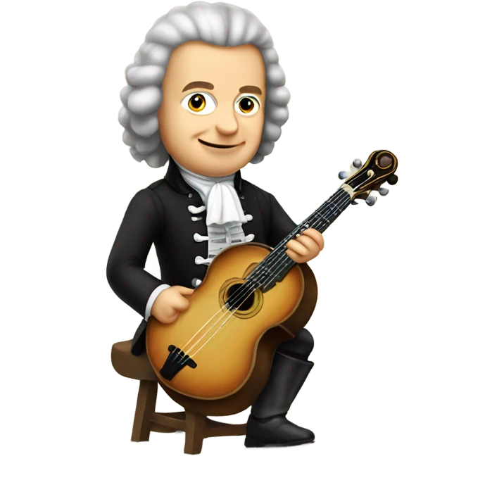 Johann Sebastian Bach midget holding banjo emoji