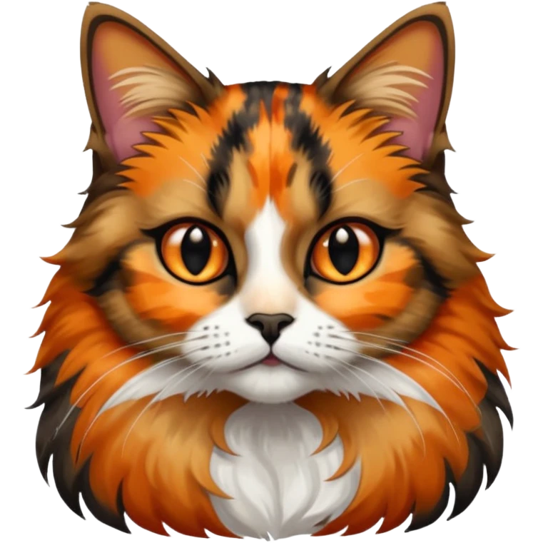 long hair tortoiseshell cat emoji