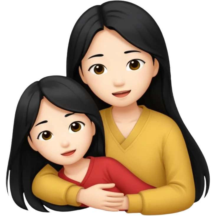 long black hair asian girl having intercourse emoji