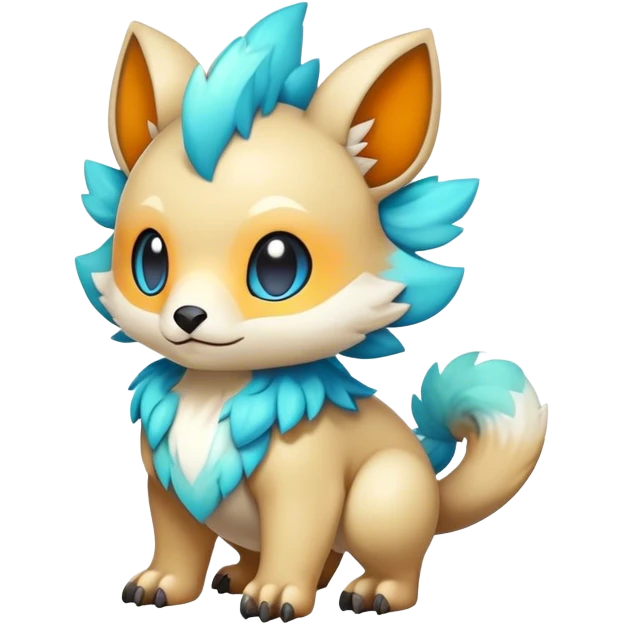 Cute cool colorful fantasy animal hybrid Fakemon full body emoji