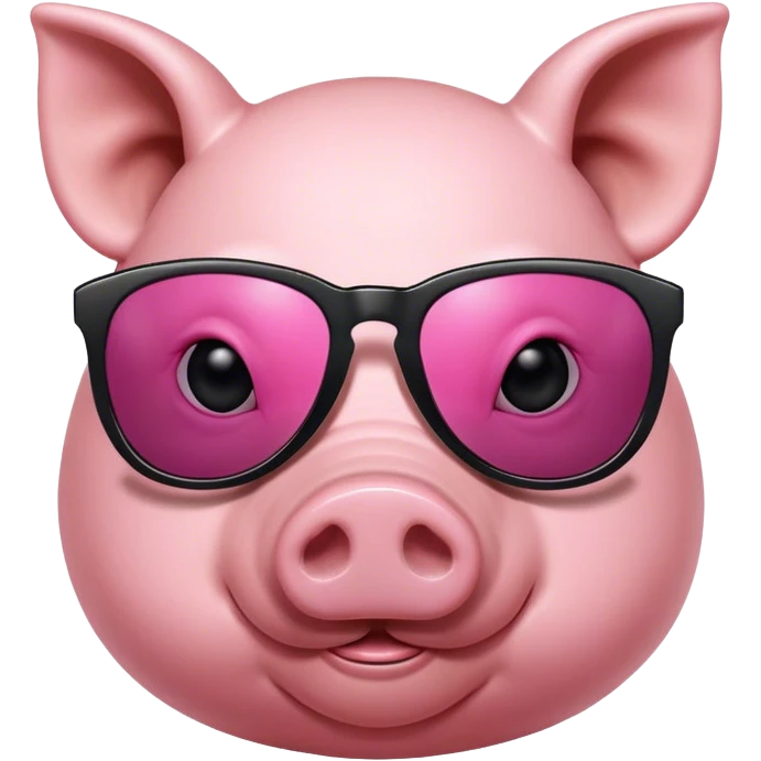 Pig with sunglasses  emoji