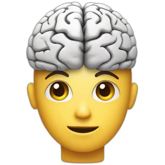 human holding a brain emoji