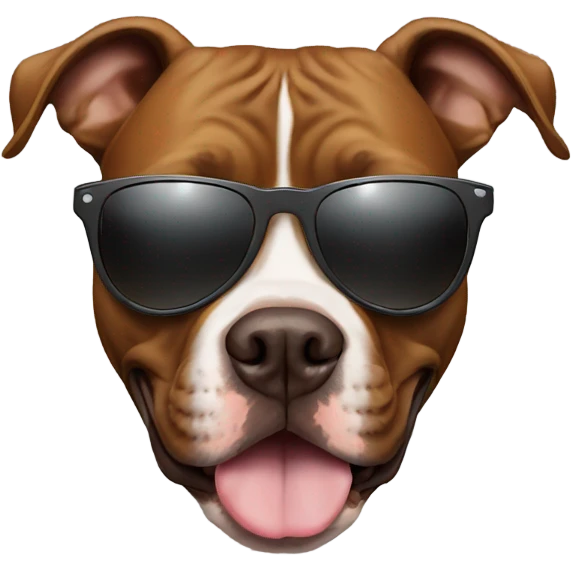 Brown pitbull wearing sunglasses emoji