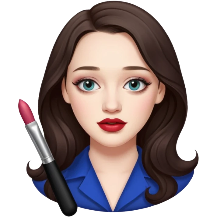 Kat Dennings doing make up emoji