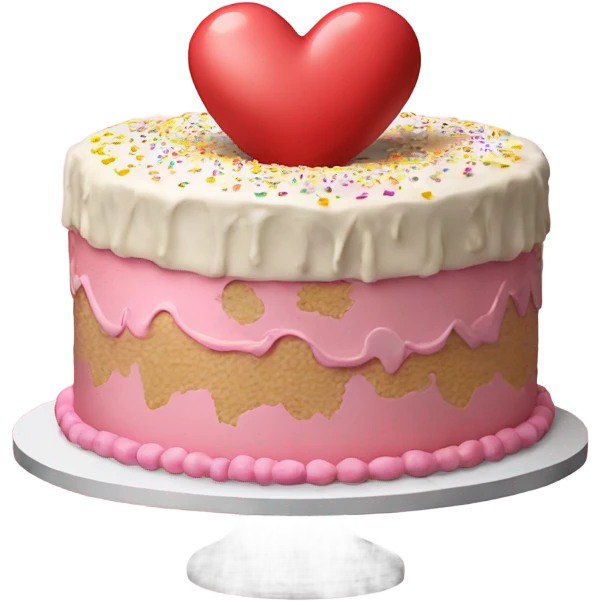 extravagant heart shaped birthday cake  emoji