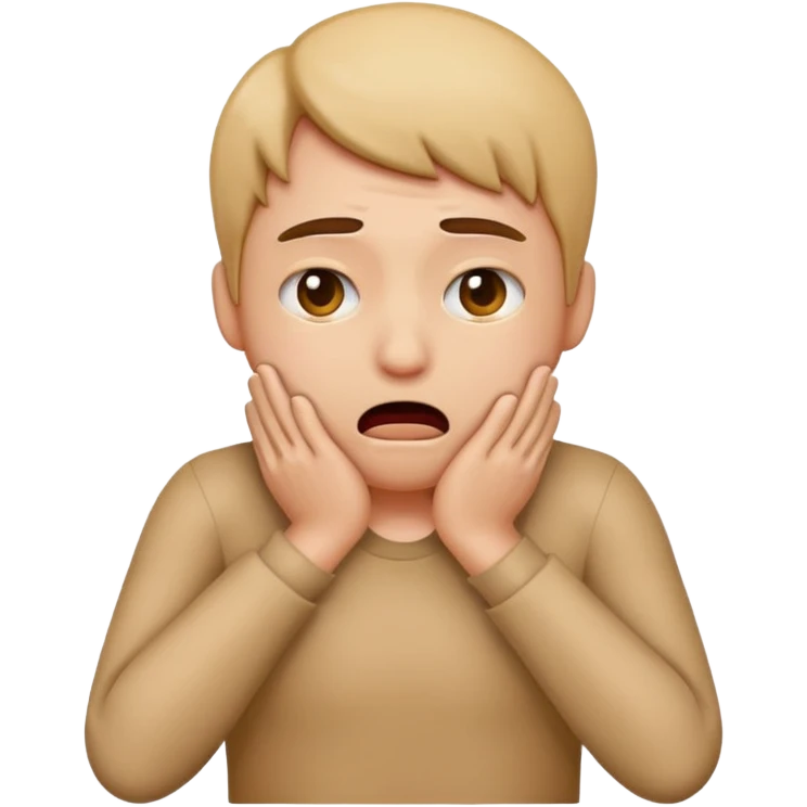 Make an emoji that looks stressed and is choking itself  emoji