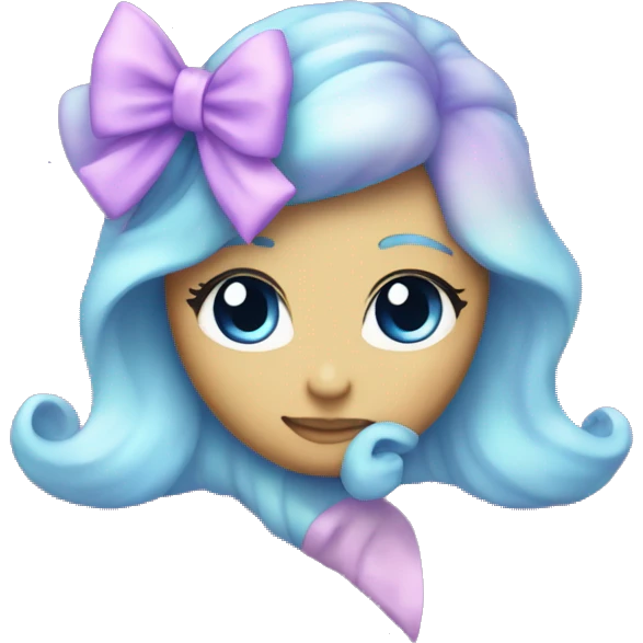 pastel blue and purple galaxy bow emoji