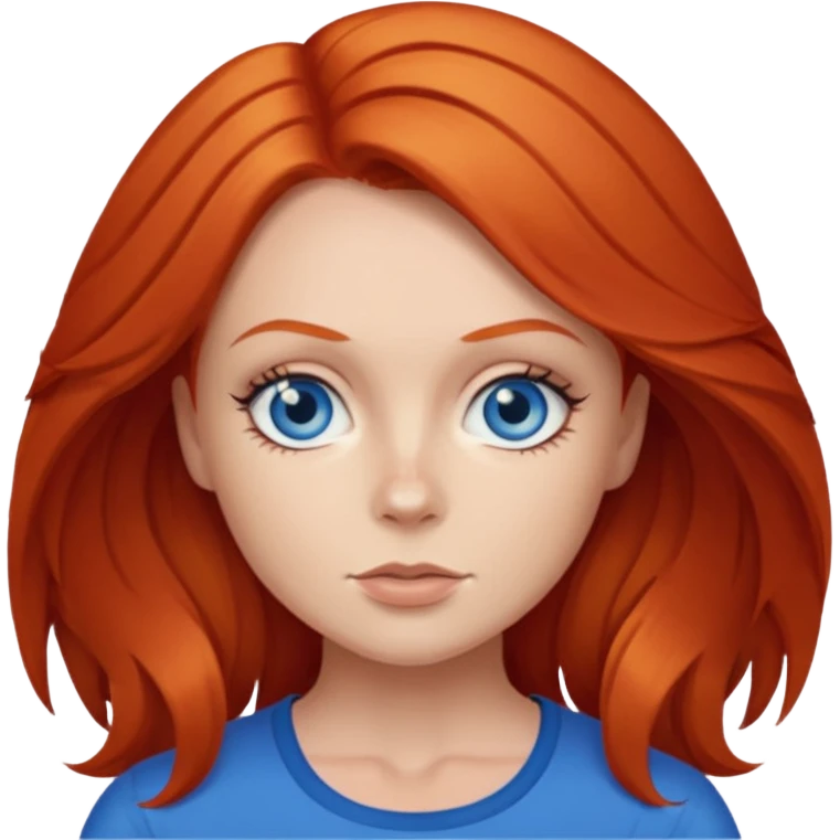 Ginger Spice with blue eyes emoji