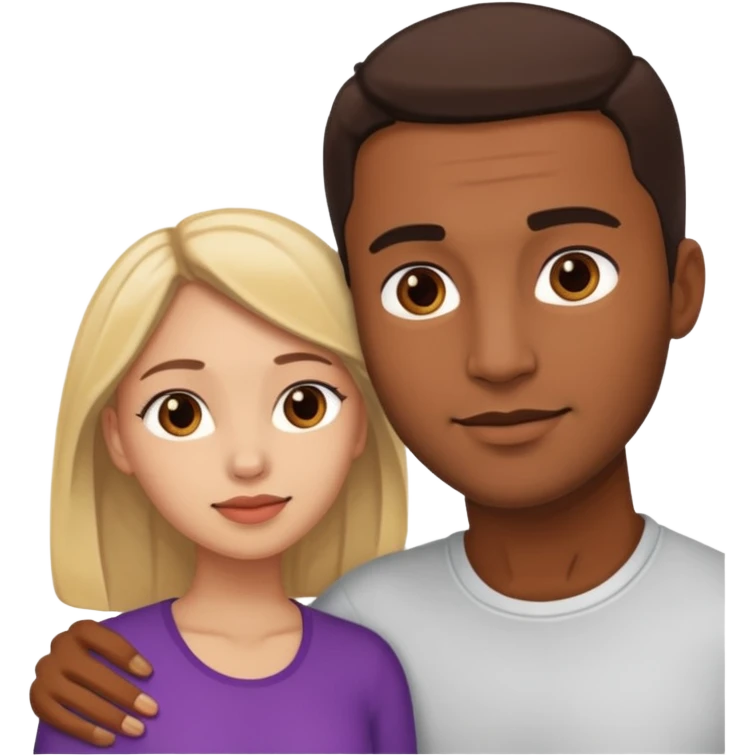 Brown skin man and light skinned woman having sex emoji