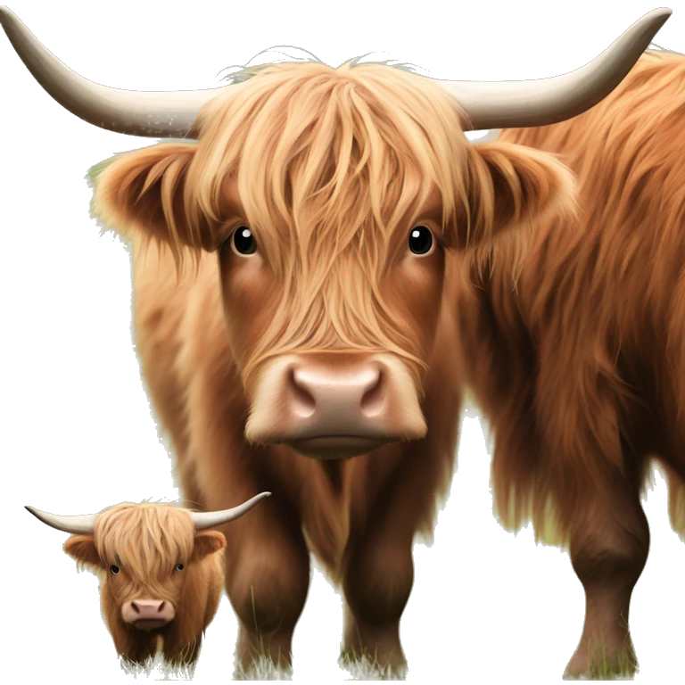 highland cow and calf emoji