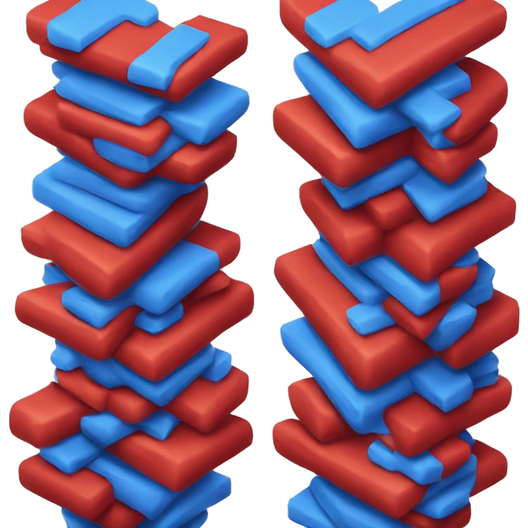 Blue V and red V stacked on top of one another emoji