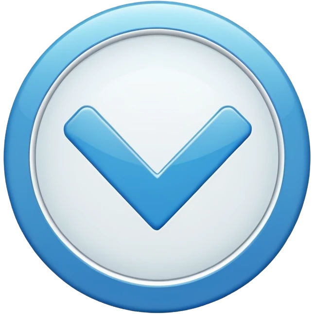 blue badge with a white checkmark emoji