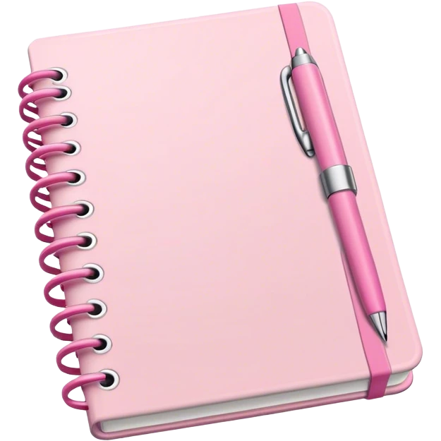 Light Pink Planner open notebook with pink pen emoji