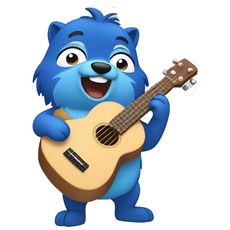 bluey playing ukulele emoji