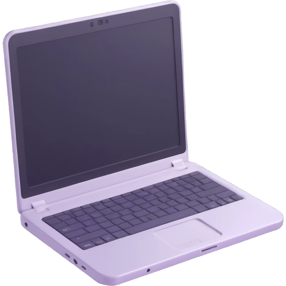 realistic shiny 3D style laptop emoji