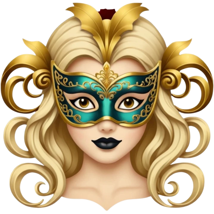 a woman with Masquerade  emoji