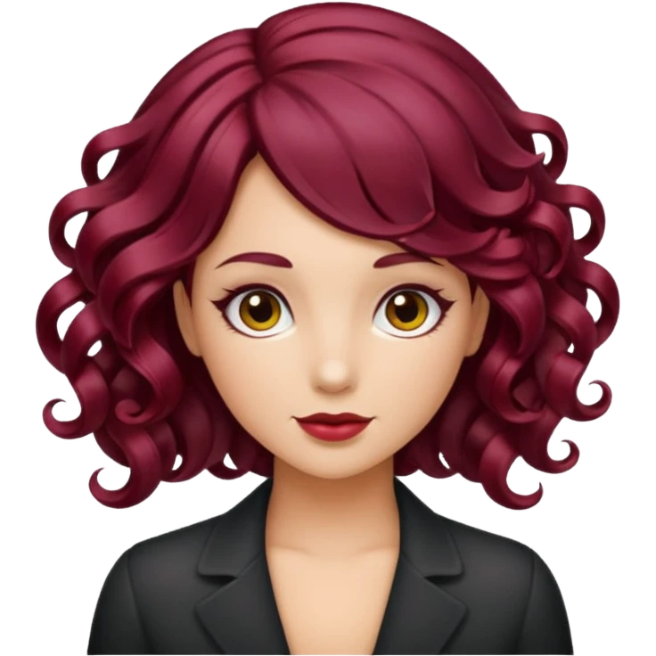 burgundy hair curl emoji