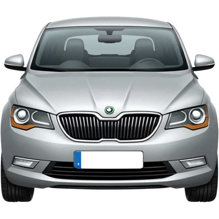 Stribrne Auto škoda emoji