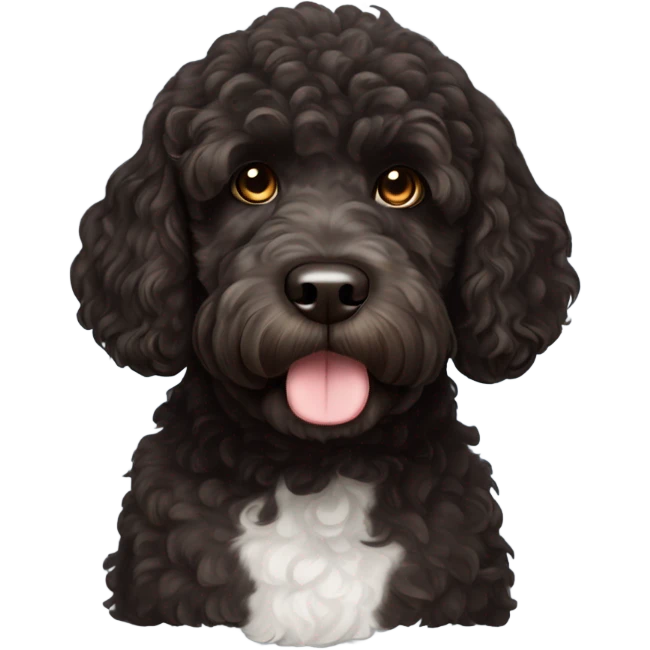 Dark brown Portuguese waterdog emoji