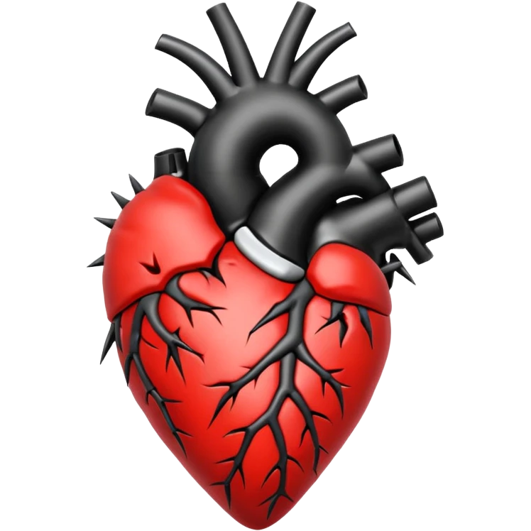 black anatomical heart in torns emoji