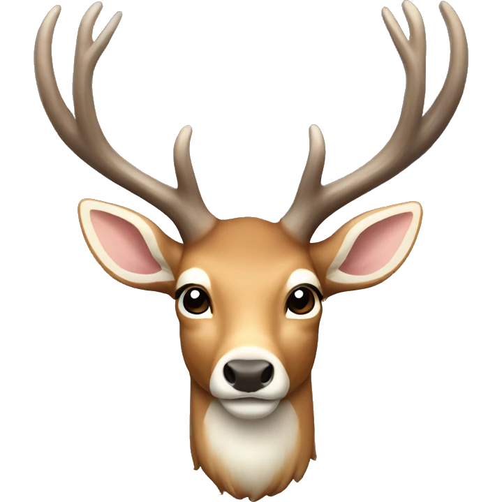 white tail deer with large antlers emoji
