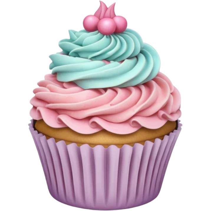 realistic, detailed rococo cupcake emoji