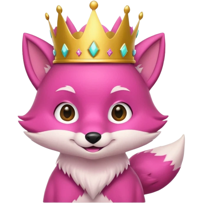 Pink fox character with crown emoji