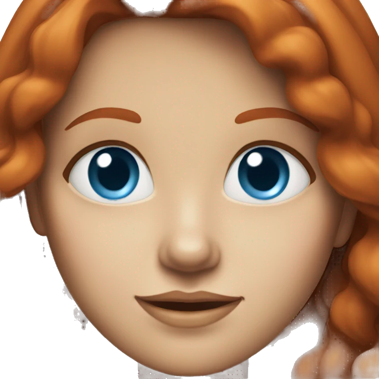 Redhead woman with blue eyes emoji