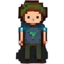 pixel art stick man with a T-shirt, minimal emoji