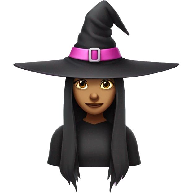 Witch wearing pink witch's hat emoji