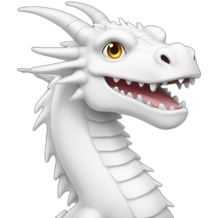 White dragon with down syndrom emoji