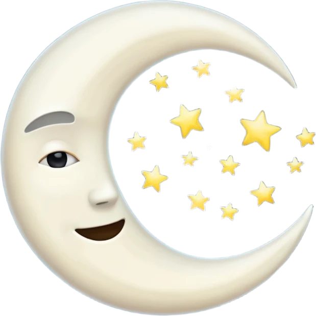 glowing half moon emoji