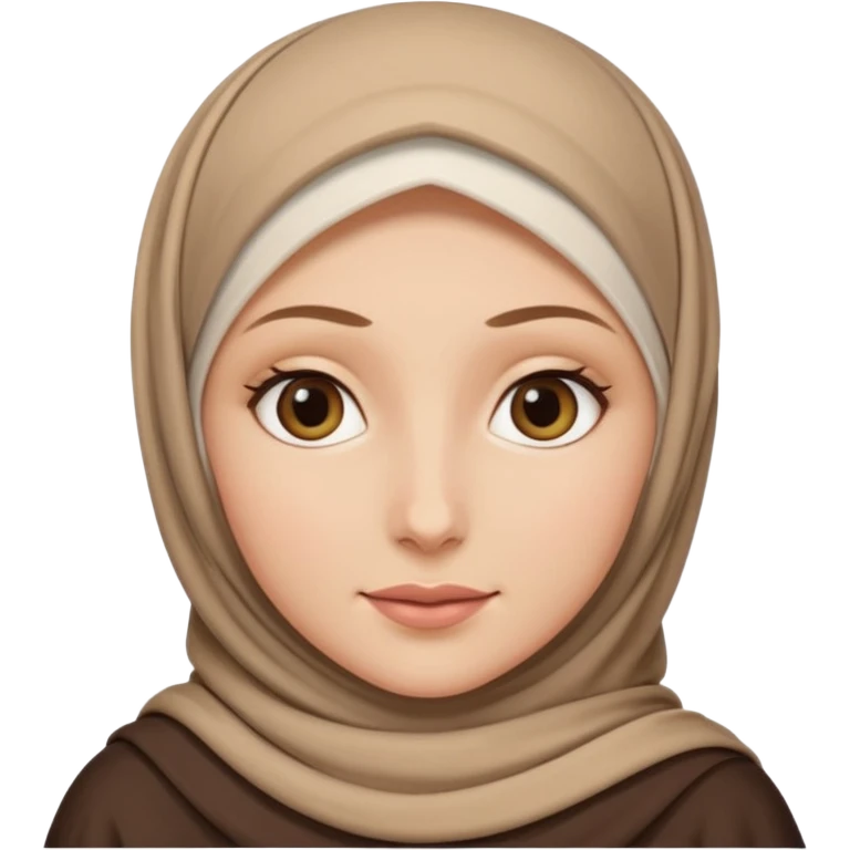Make a girl with a hijab apple emojies styles and make her white and only her face appear and looking forward not left or right emoji