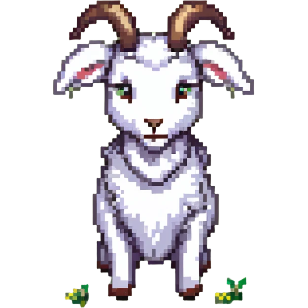 goat with small horns standing on grass emoji