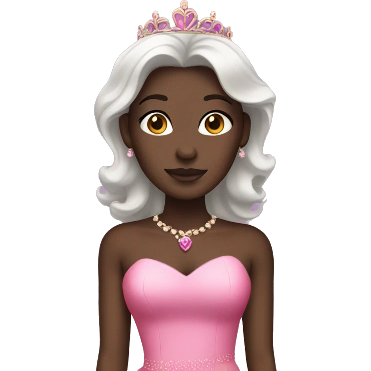 Dark skin princess with pink dress emoji