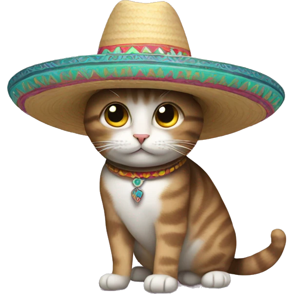 Cat wearing sombrero emoji