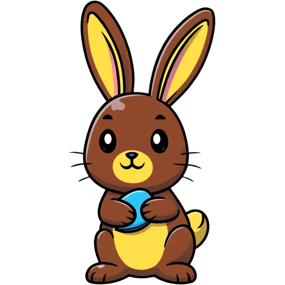 Chocolate bunny figurine with a bite missing from its rear end emoji