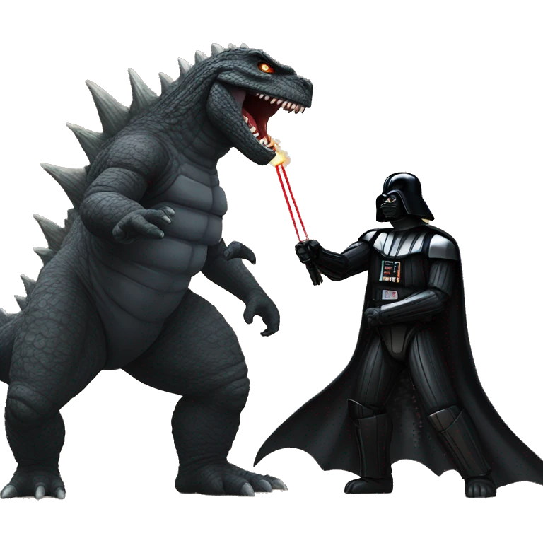Godzilla fighting Darth Vader  emoji