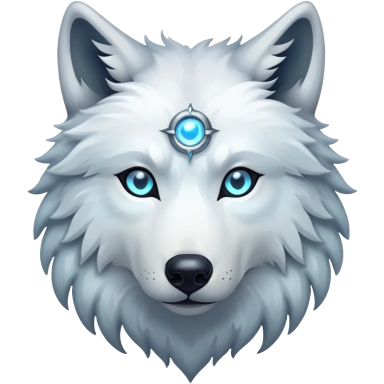 Mystical wolf with three eyes emoji