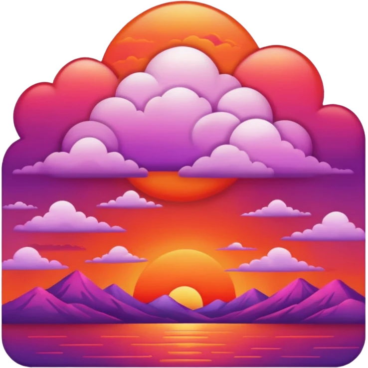 red cloudy sunset emoji