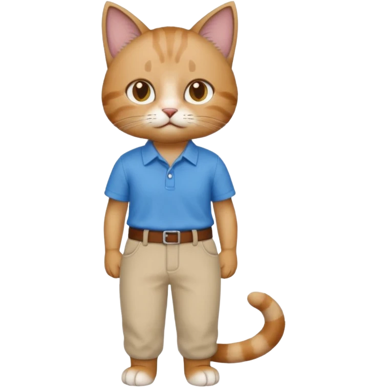 a cat wearing shirt and a pant emoji