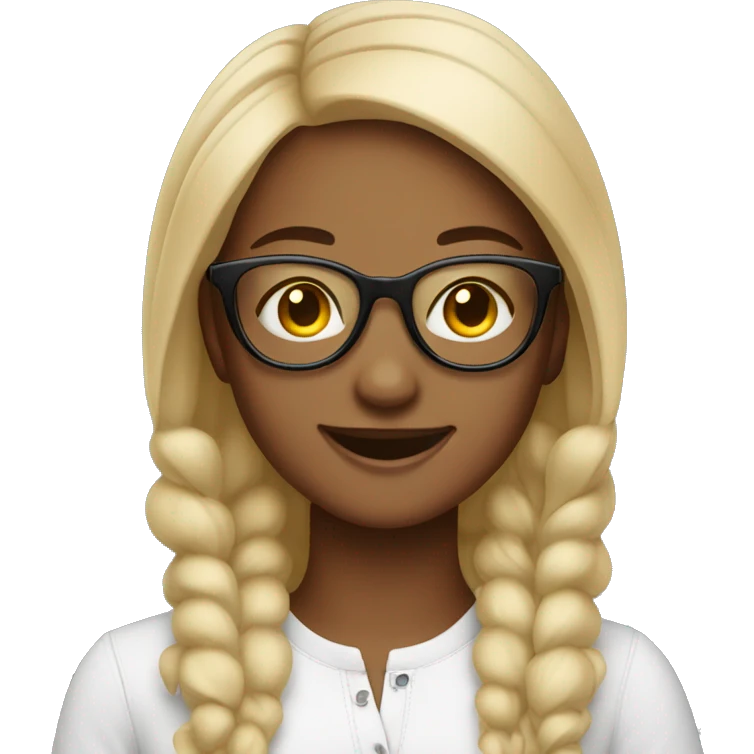 specs girl happy and she is a designer fair skintone emoji
