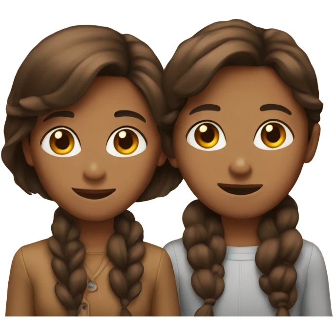 Two brown haired bestfriends emoji