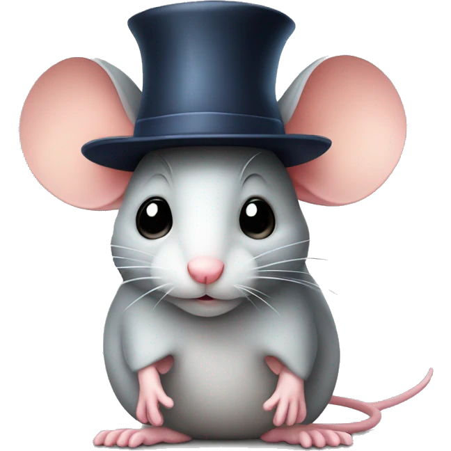 Mouse with hat emoji