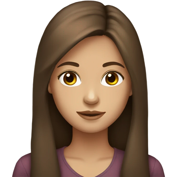 brown hair brown eyes girl long hair emoji