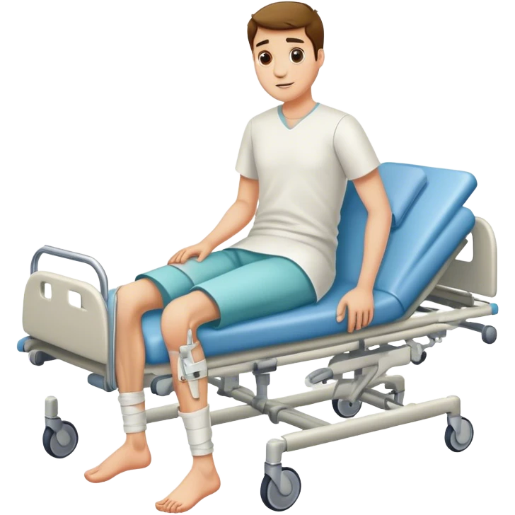 guy with a Broken leg in a hospital emoji