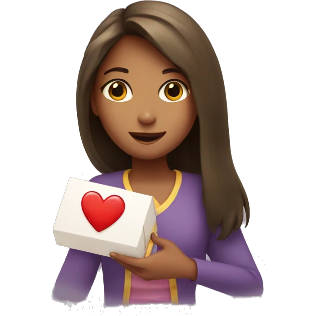 Giving heart to a girl emoji